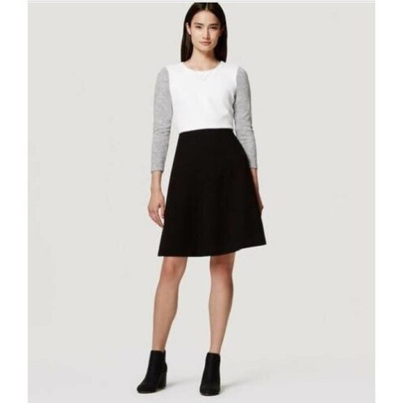 Ann Taylor Loft petite dress for women Color Block A-line Dress size 8P academia - Picture 4 of 12